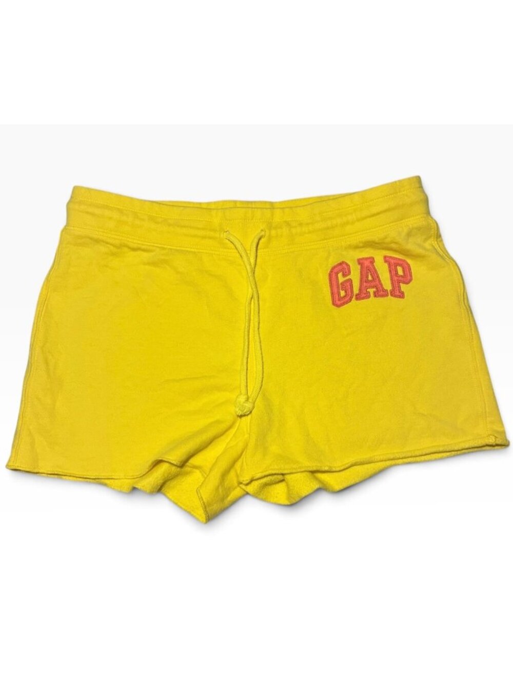 GAP Yellow + Pink Drawstring Waist Logo Women's Cutoff Sweat Shorts Size XS